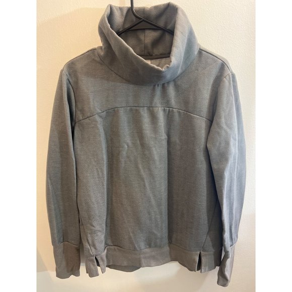 AVIA Gray Herringbone Pullover Sweatshirt Women's Size Small 4-6 with Thumb Hole - Picture 2 of 7